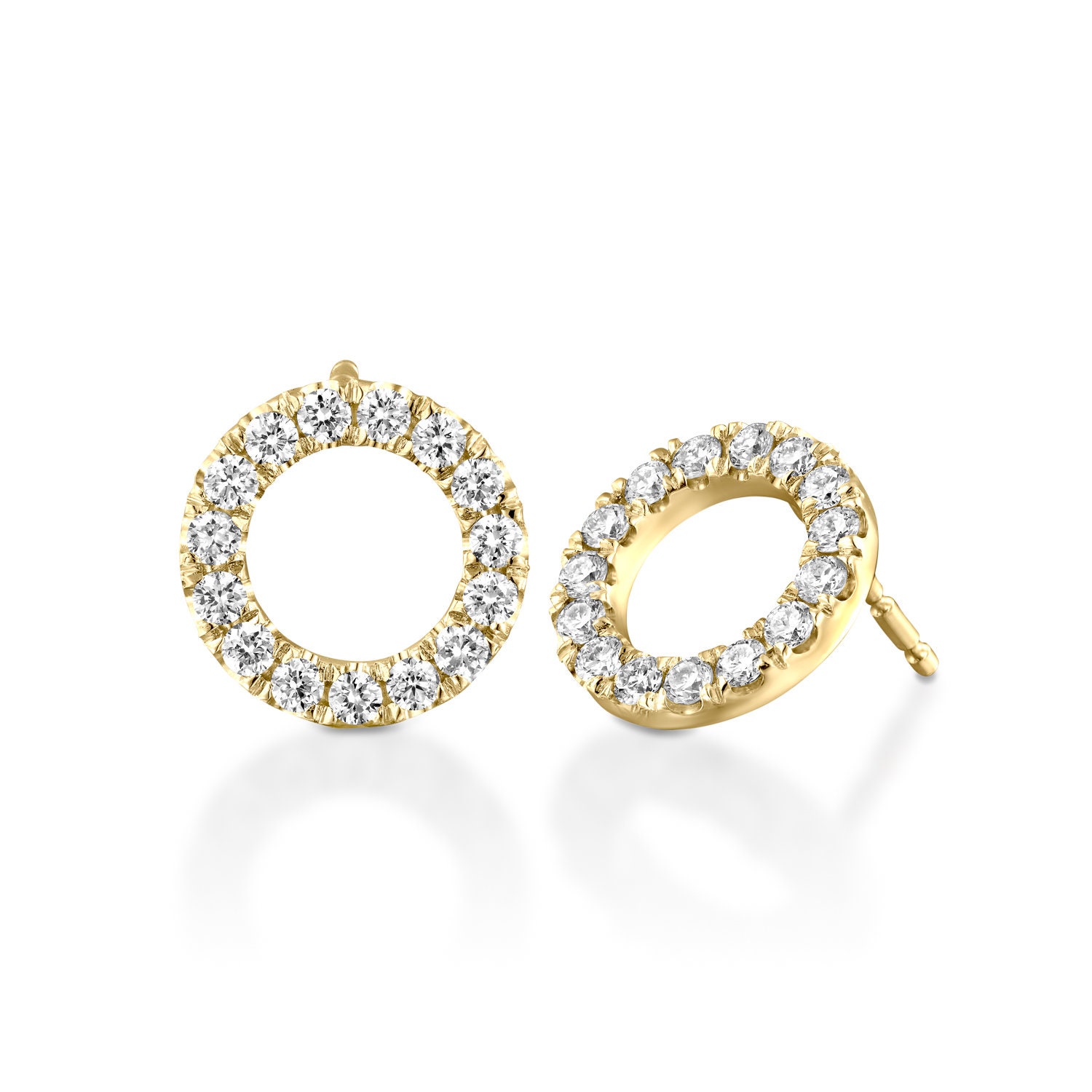 Open circle diamond stud earrings discount