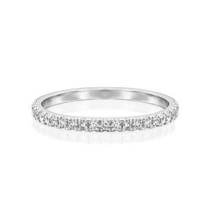 Half Eternity Diamond Wedding Band, Diamond Wedding Ring, Diamond Stacking Ring,Wedding Band for Woman, Anniversary Ring, Stacking Band