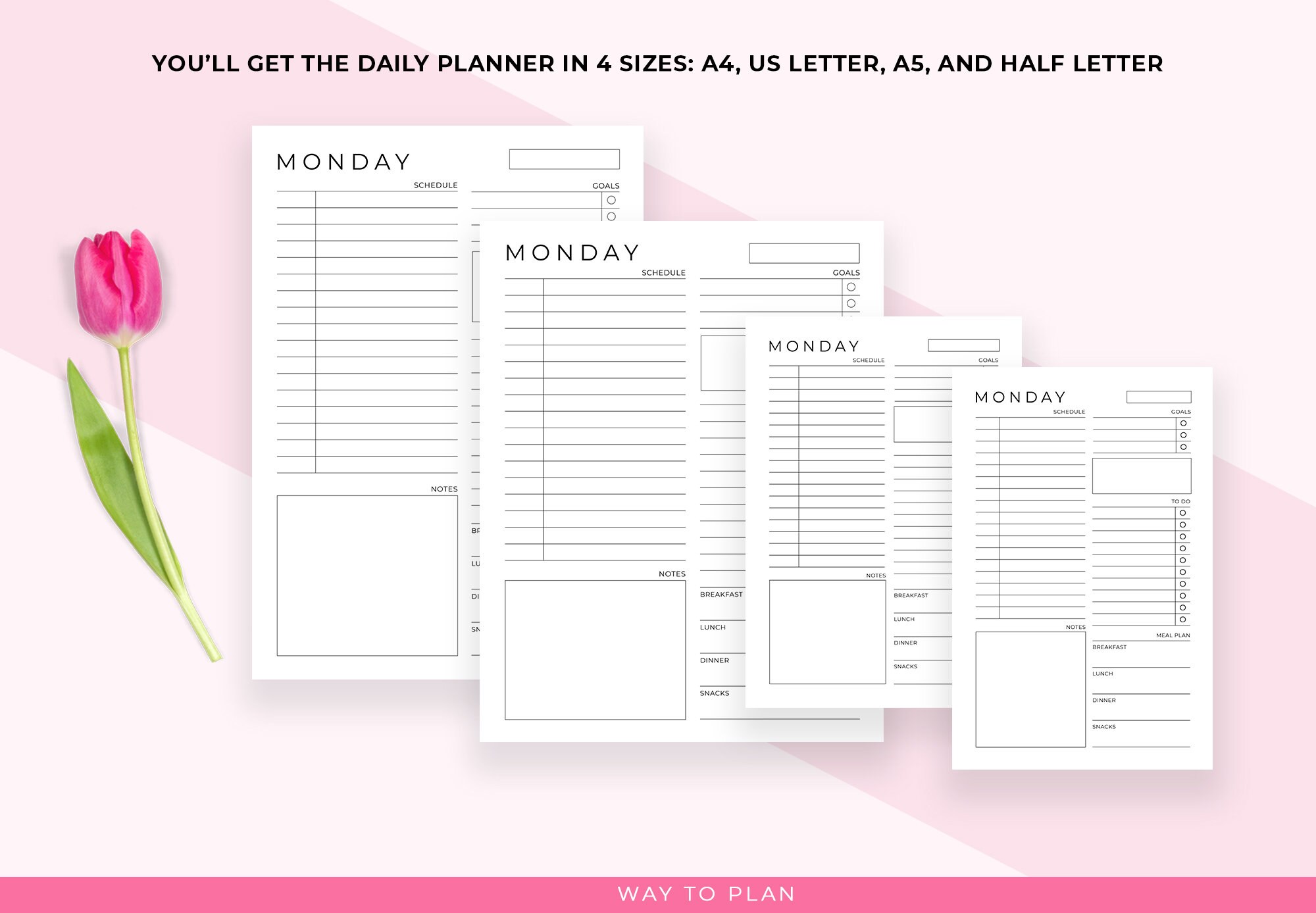 Editable Daily Planner Printable. Customizable and Fillable. Daily ...