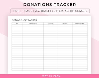 Donations tracker to keep track of your donations to keep on giving
