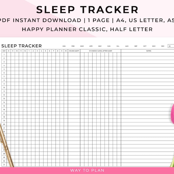 sleep tracker printable, monthly sleep tracker, sleep diary, sleep chart, printable sleep log,