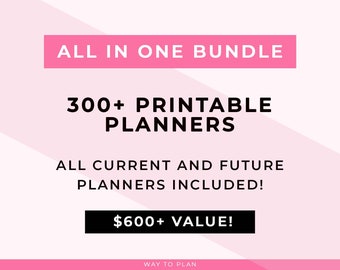 Ultimate Planner Bundle 2026. All in one printable. Daily weekly monthly organizer, For student teacher family mom. Essential all-in-one PDF