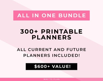 All In One Planner 2024. Printable planner bundle template. Ultimate life planner. Productivity journal. Household home management. ADHD PDF