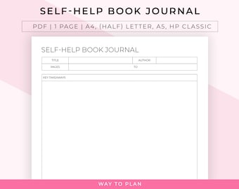 Self help book journal to record key elements to get the most out of your reading sessions