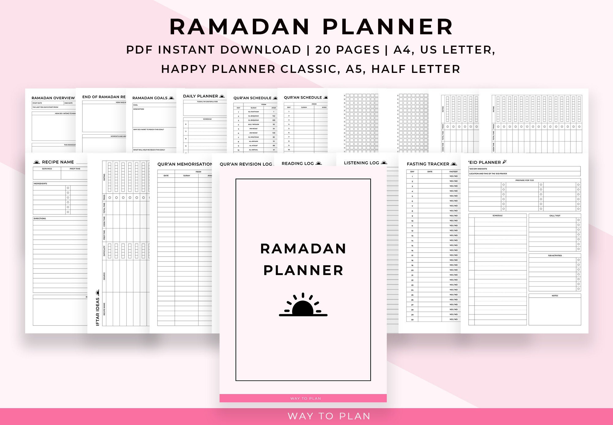 Ramadan Planner 2025 Printable. Ramadan Gift. Daily Schedule