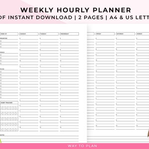Weekly hourly planner | weekly schedule | weekly planner 2023 | hourly planner printable | weekly hourly schedule