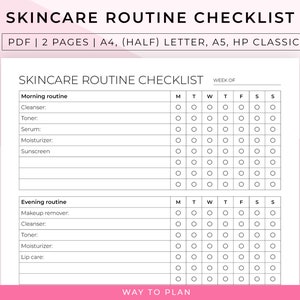 Hautpflege Checkliste, um den Überblick über Ihre Hautpflege zu behalten