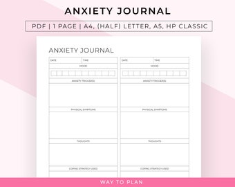 Anxiety journal to log your anxiety attacks and discover patterns for anxiety awareness