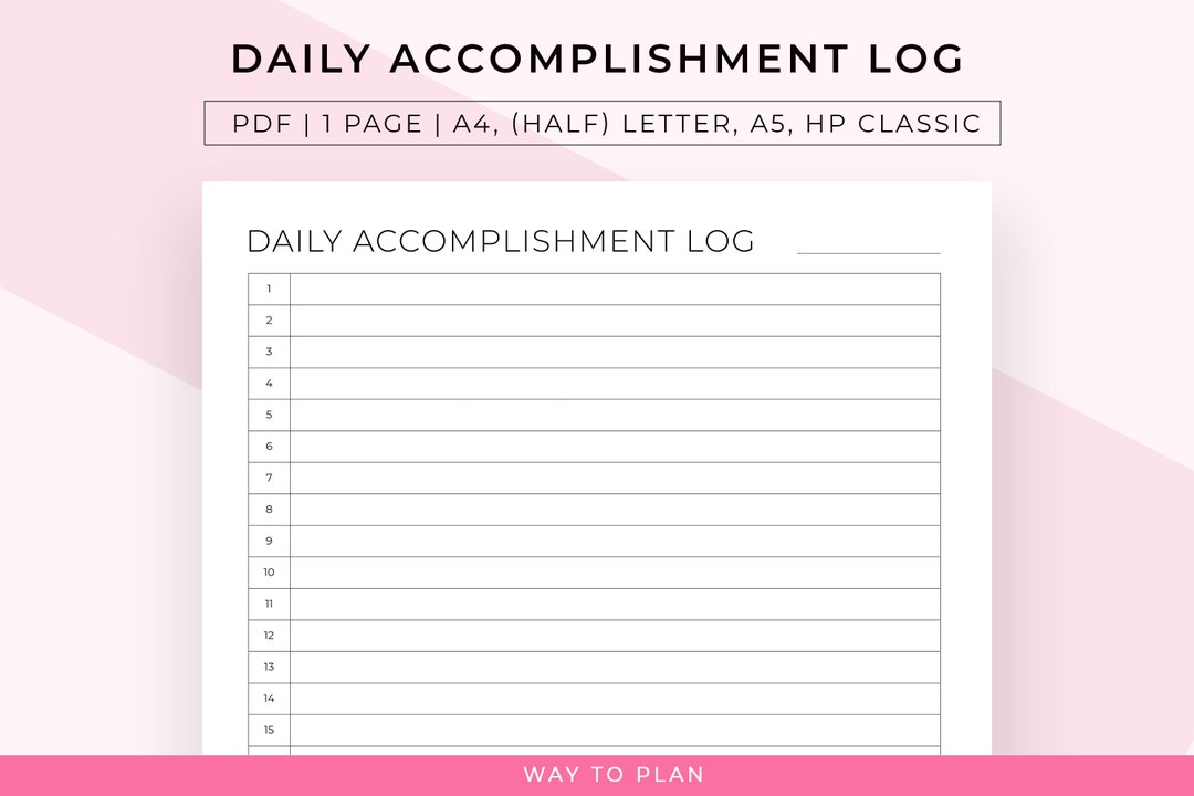 Daily Log to Record Your Daily to