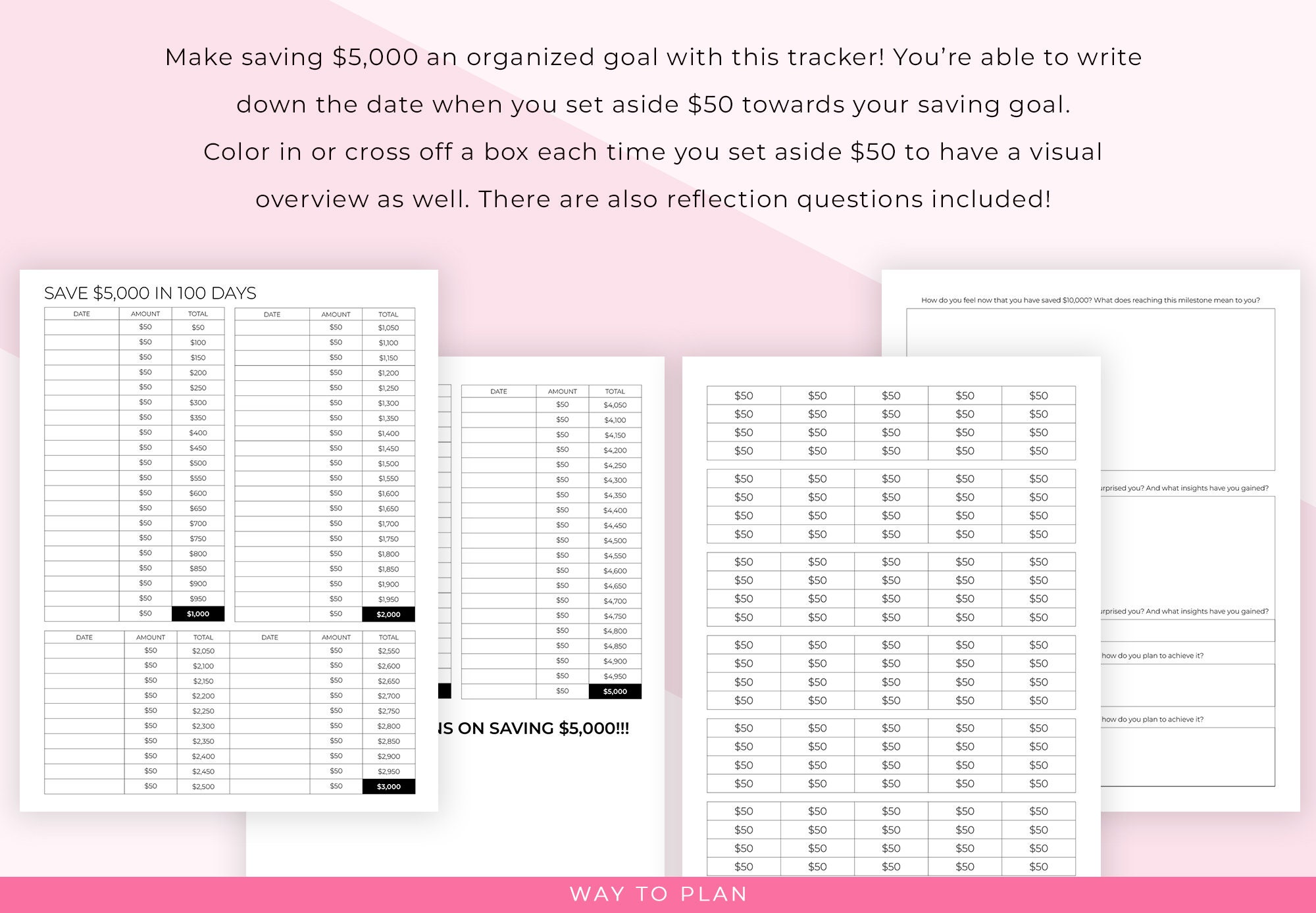 5k Savings Challenge, 5k Challenge, Saving 5k in 100 Days, 5000 Savings ...
