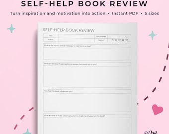 Self-help book review template to help you reflect on and learn from the books that you read