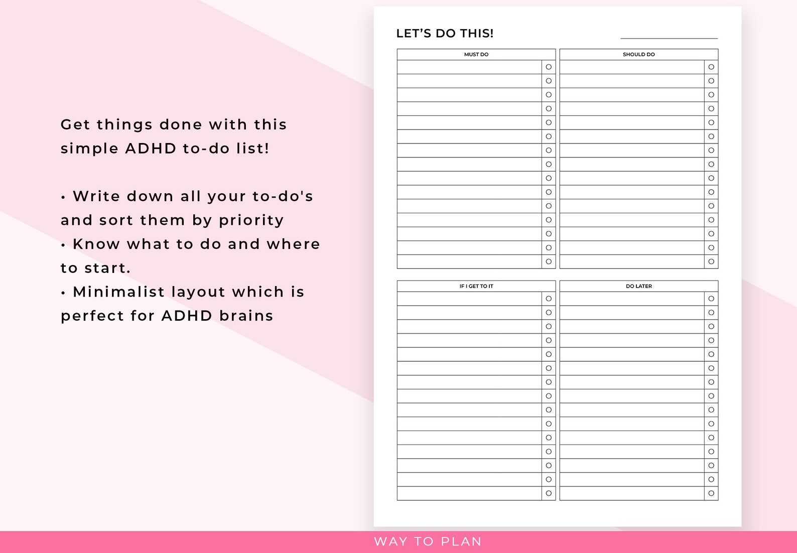 Adhd To Do List Template