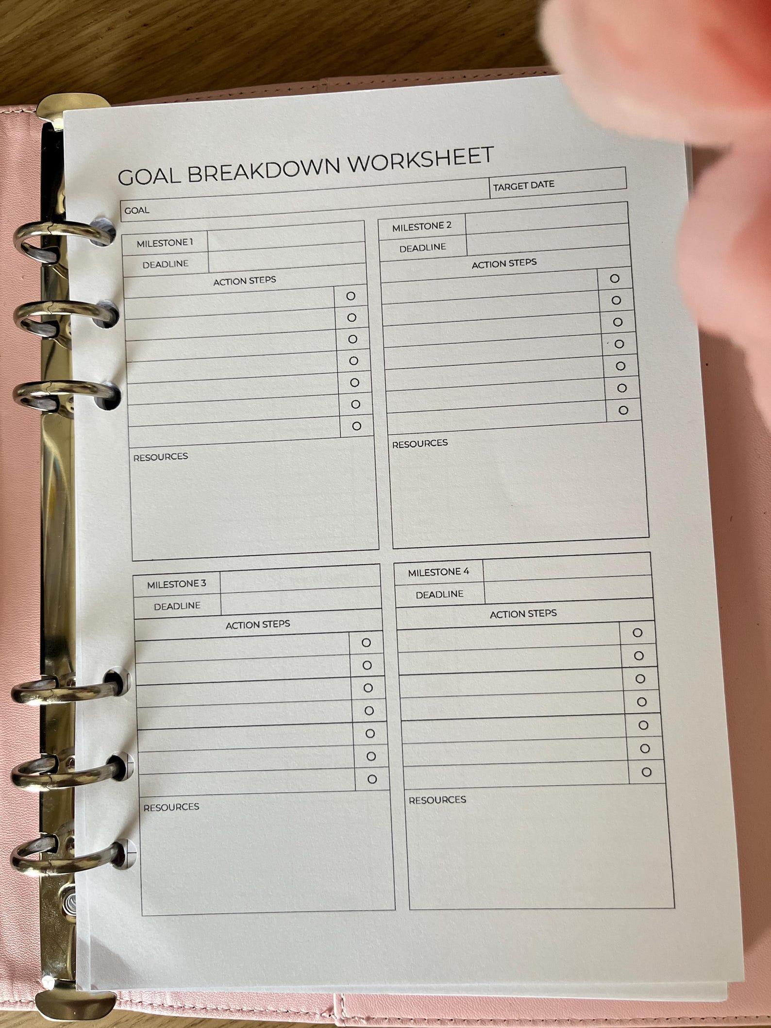 Goal Breakdown Worksheet to Break Down Your Goals to Make You Reach ...