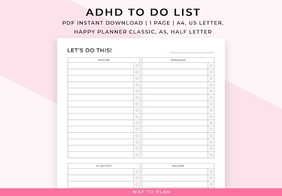 adhd daily checklist adhd daily checklist