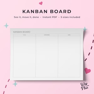 Può includere: Una lavagna Kanban bianca con tre colonne etichettate "Da fare", "In corso" e "Fatto". La lavagna è progettata per la gestione dei progetti e l'organizzazione dei compiti.