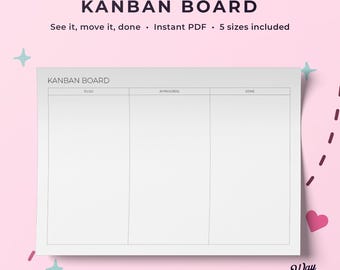 Kanban board printable to track the progress of your to-dos!