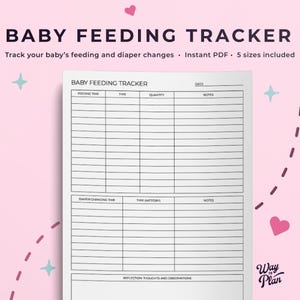 baby feeding schedule & diaper change, printable newborn log, bottle tracker baby routine tracker, feeding chart baby food tracker