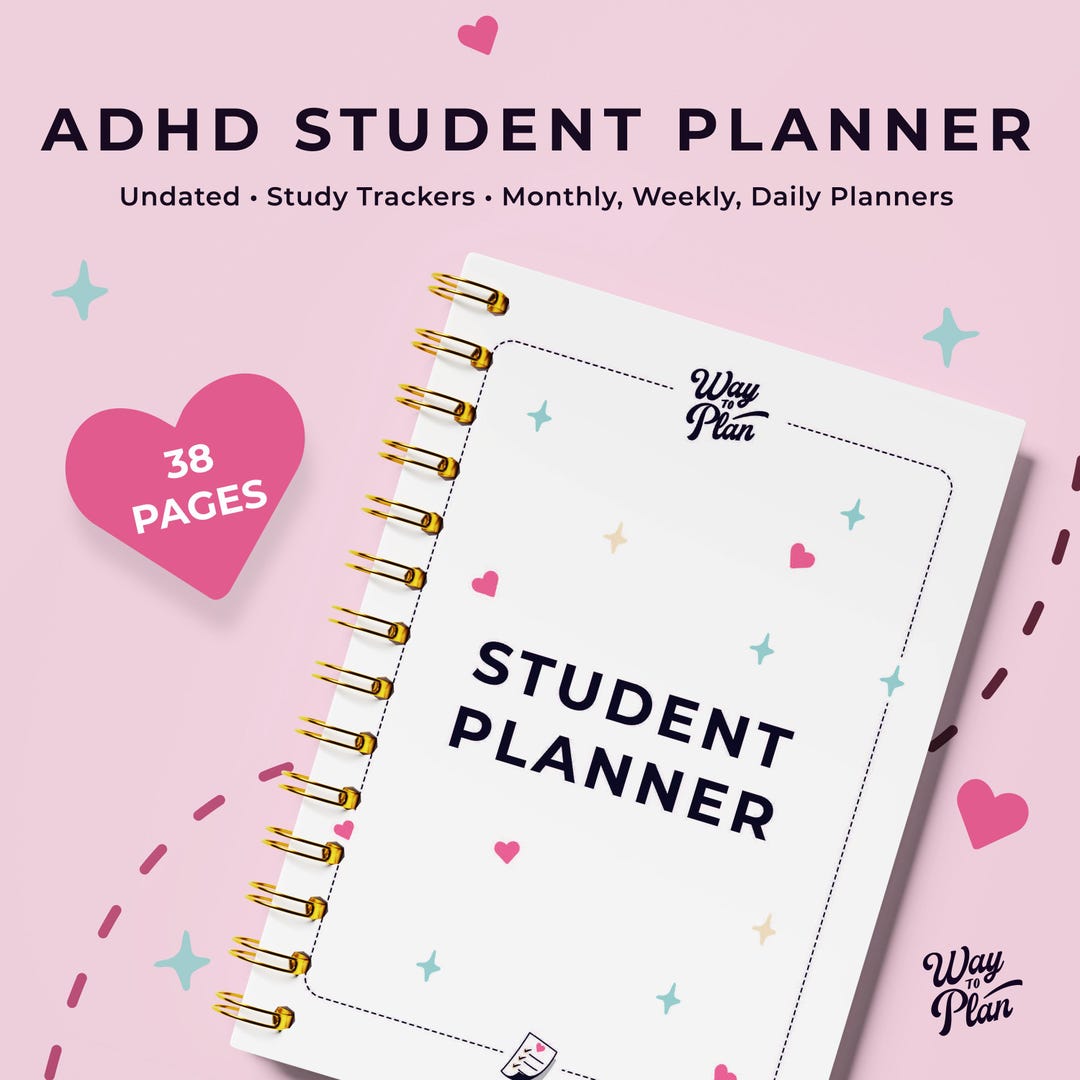 ADHD Student Planner 2025 | Printable Academic Organizer for College ...