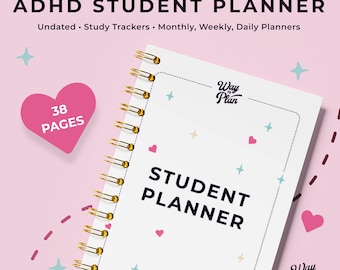 ADHD Student Planner 2025 | Printable Academic Organizer for College & University | Focus Time Management, Exam Prep PDF (2025-2026)