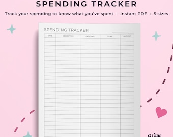 Spending tracker to keep track of your spending to see where your money is going