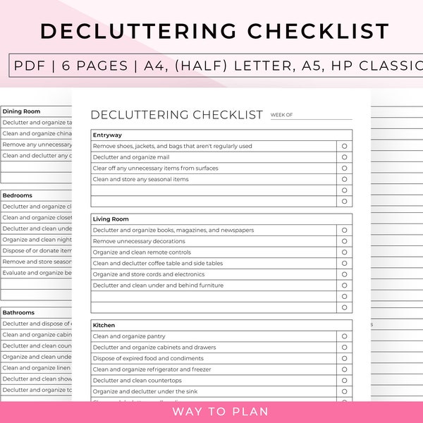 Decluttering checklist to help you create a clutter free space