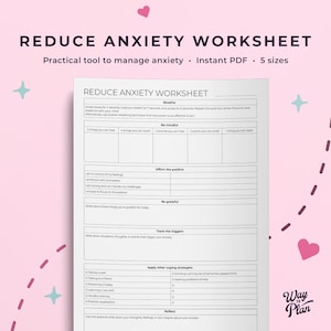 Reduce anxiety worksheet to help you calm down your anxiety