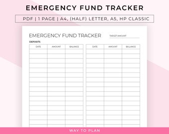 Emergency fund tracker to take control of your finances and be prepared for unexpected expenses