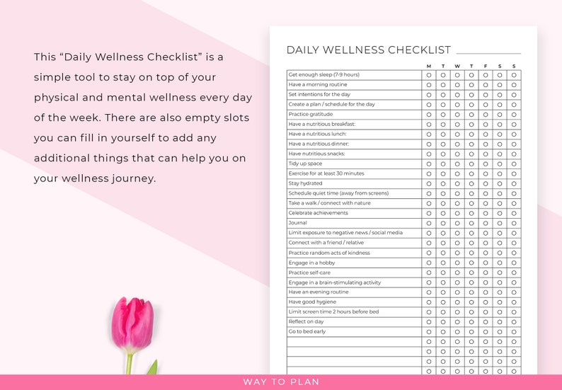 Daily wellness checklist to help you stay on top of your wellness journey step by step image 2