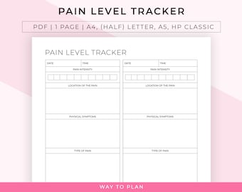 Pain level tracker to find what works for you and keep track of pain patterns, chronic pain tracker