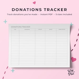 Donations tracker to keep track of your donations to keep on giving