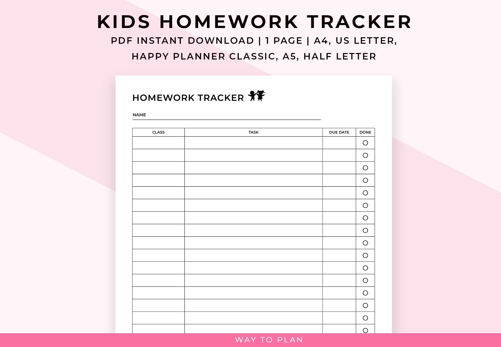 Homework Planner for Kids, Homework Log, Project Planner for Kids, Homework  Organizer for Kids, Schoolwork Organizer, Study Help for Kids 