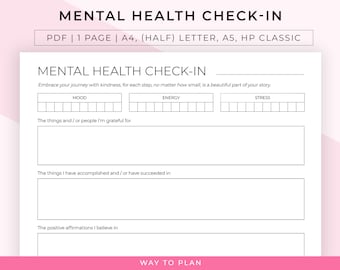 mental health worksheet, mental healtch check in, mental health journal, mental health tracker, mental health workbook