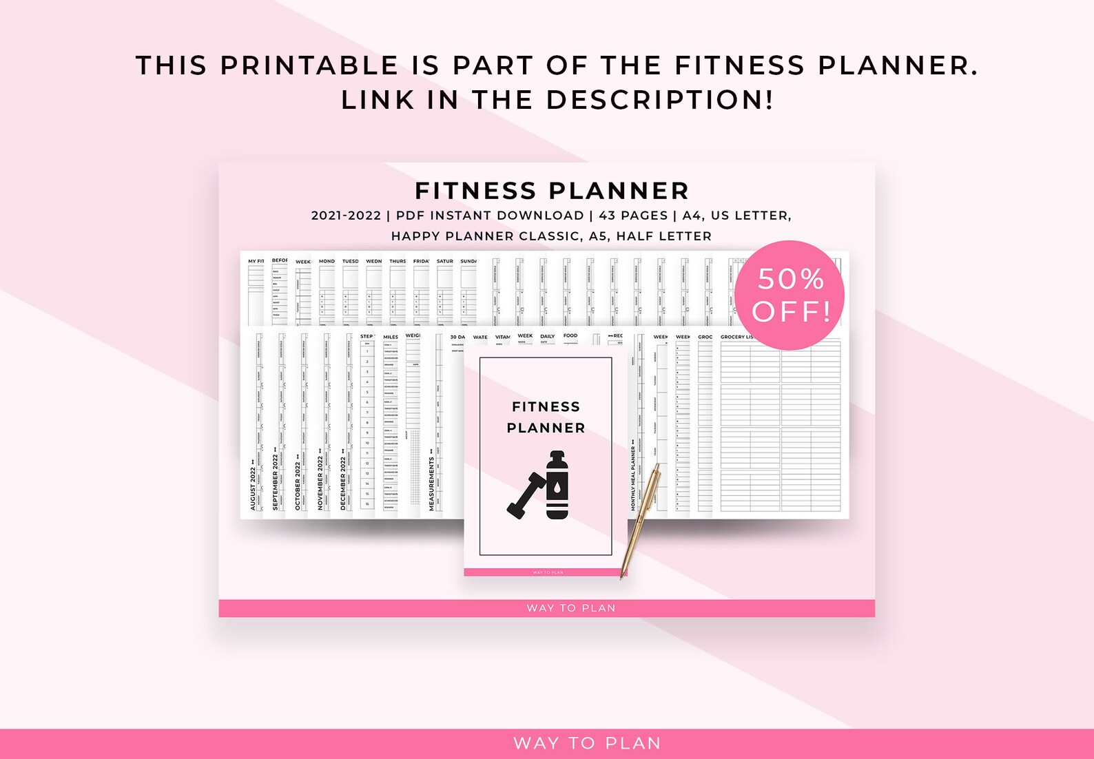 Fitness Plan Women. Printable Workout Plan Weight Loss for Women. First