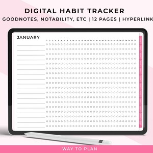Digital habit tracker | digital habit tracker for goodnotes | digital planner iPad | digital planner goodnotes