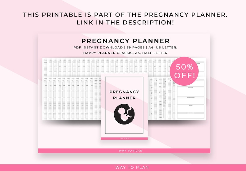 Baby Countdown Calendar Printable. Pregnancy Countdown Chart. Etsy