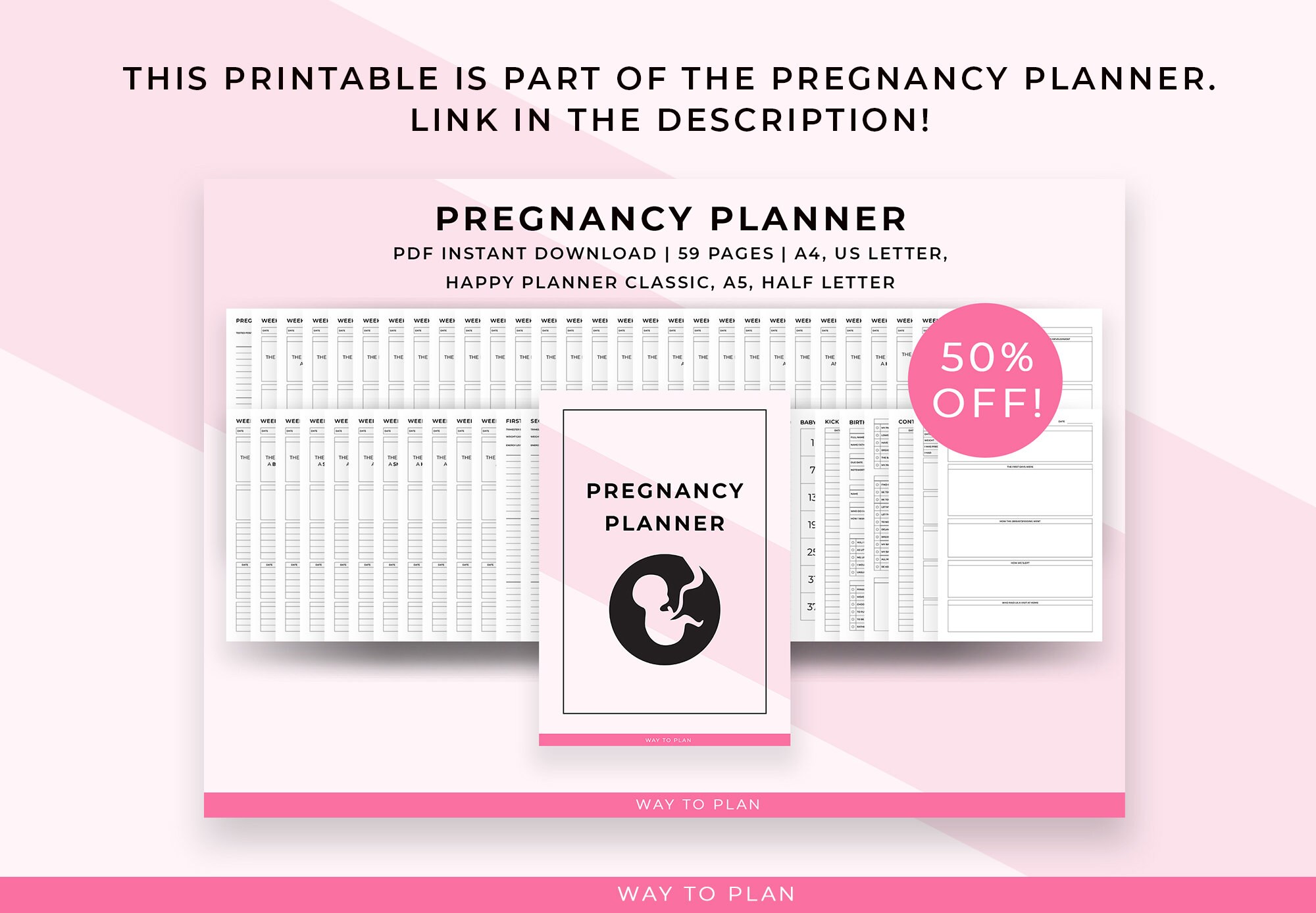 Baby Countdown Calendar Printable. Pregnancy Countdown Chart. Etsy