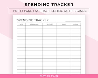 Spending tracker to keep track of your spending to see where your money is going