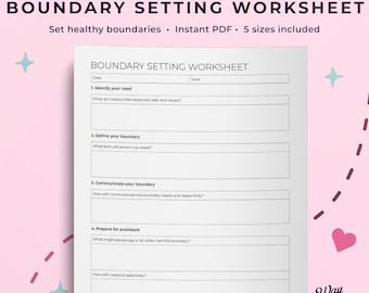 Boundary setting worksheet, setting boundaries, boundaries worksheet, boundaries workbook, boundary workbook, boundary worksheet