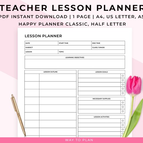 Teacher Lesson Planner 20232024. Daily Lesson Plan Template. Etsy