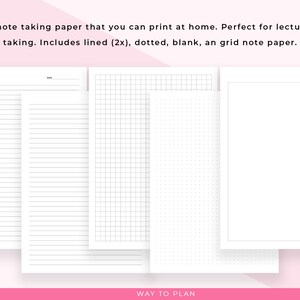 Lecture Notes Template. Printable Note Taking Paper. Blank Student ...