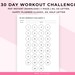 30 Day Workout Challenge. Printable 30-day Fitness Challenge Template ...