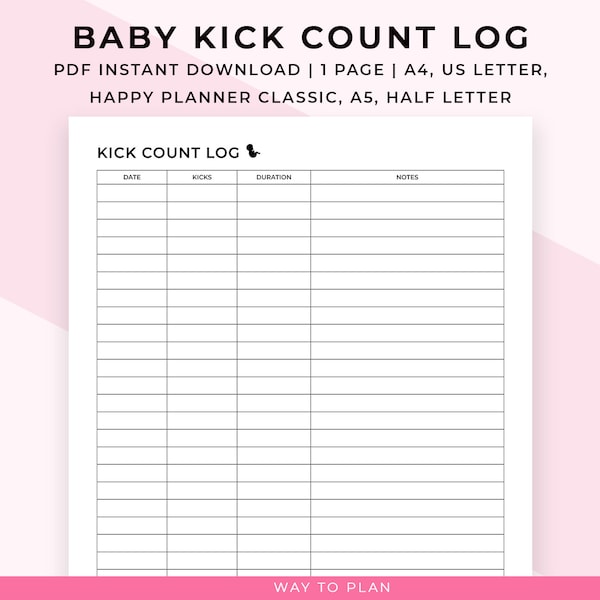 Baby Kicks Printable Etsy
