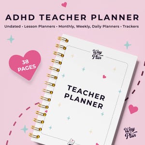 ADHD teacher planner 2025-2026 to organize and be more productive as a teacher