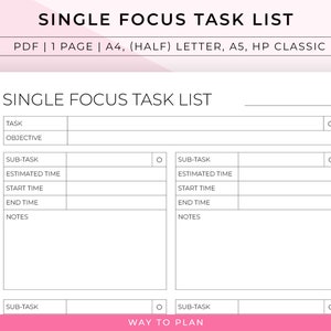 En enda fokuslista för att hålla fokus och öka din produktivitet