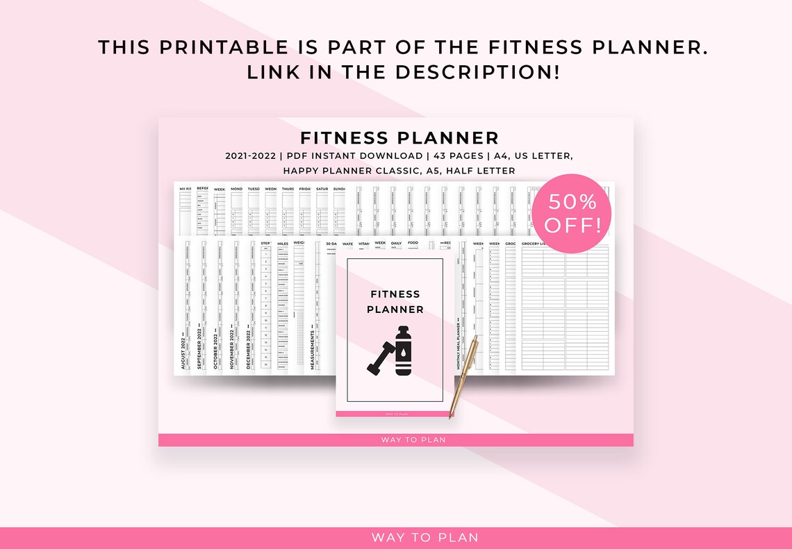 30 Day Workout Challenge. Printable 30-day Fitness Challenge Template ...