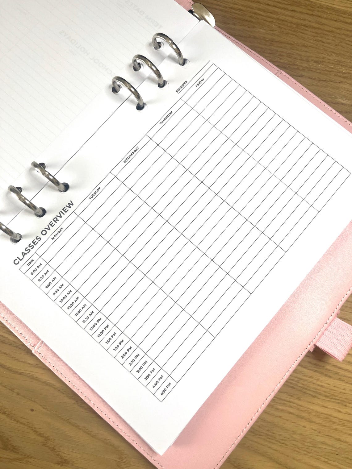 Class Schedule Template. Student Teacher Printable. Weekly Course Study ...