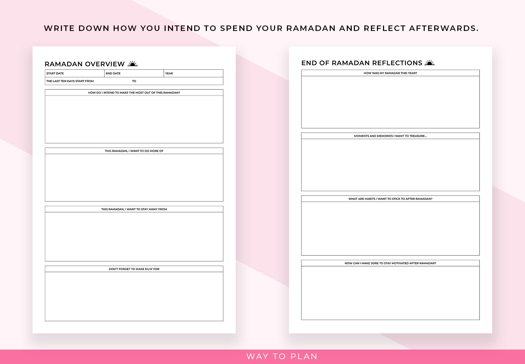 Planificador imprimible del diario de Ramadán 2024, Planificador imprimible  PDF, Ramadán de 30 días, Calendario de Ramadán, Decoración de Ramadán -  España, decoracion ramadan 2024