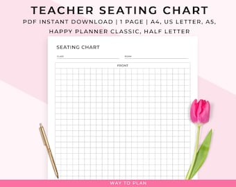 Teacher seating chart template. Table seating plan classroom. Student seating arrangement ideas. School seating chart maker. Printable PDF