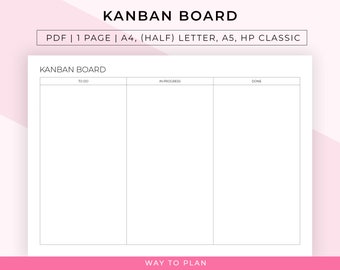 Kanban board printable to track the progress of your to-dos!