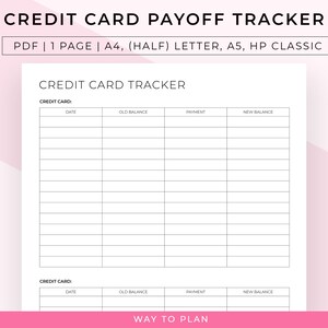 Rastreador de pagos de tarjetas de crédito para ayudarlo a progresar en su viaje libre de deudas